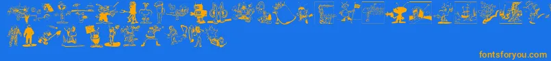 Spacestationhokuspokus Font – Orange Fonts on Blue Background