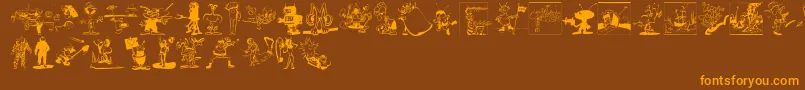Spacestationhokuspokus Font – Orange Fonts on Brown Background