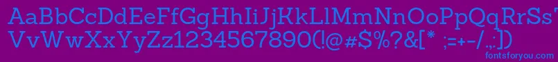 フォントSanchezregular – 紫色の背景に青い文字