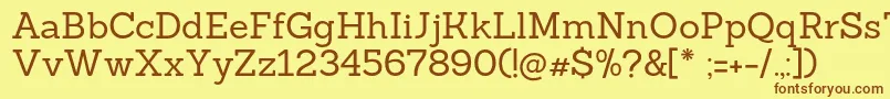 Sanchezregular Font – Brown Fonts on Yellow Background