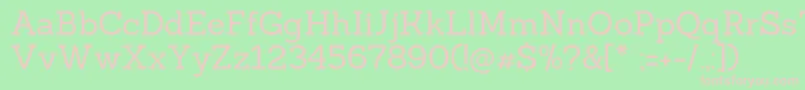 Sanchezregular-fontti – vaaleanpunaiset fontit vihreällä taustalla