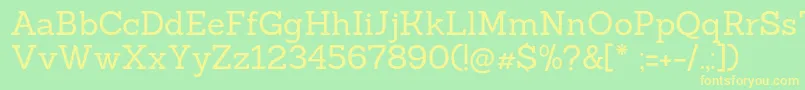 Sanchezregular-fontti – keltaiset fontit vihreällä taustalla