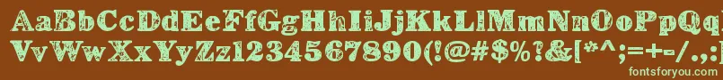 LerkuRegular Font – Green Fonts on Brown Background