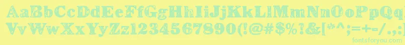 LerkuRegular Font – Green Fonts on Yellow Background