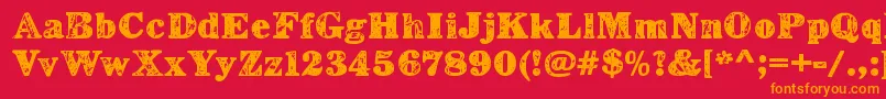 LerkuRegular-Schriftart – Orangefarbene Schriften auf rotem Hintergrund