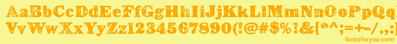 LerkuRegular Font – Orange Fonts on Yellow Background