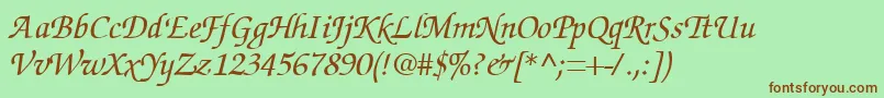 SuggardbItalic-fontti – ruskeat fontit vihreällä taustalla