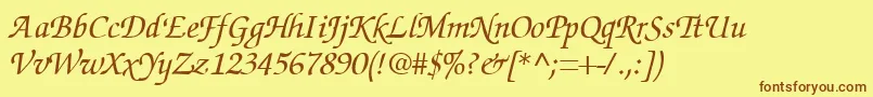 SuggardbItalic Font – Brown Fonts on Yellow Background