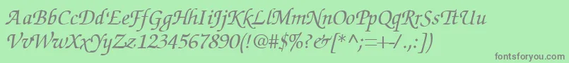 SuggardbItalic-fontti – harmaat kirjasimet vihreällä taustalla