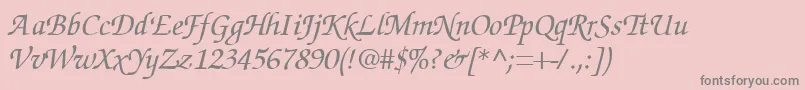 SuggardbItalic-fontti – harmaat kirjasimet vaaleanpunaisella taustalla