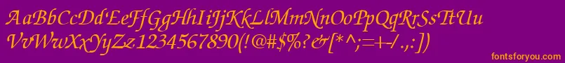 Шрифт SuggardbItalic – оранжевые шрифты на фиолетовом фоне