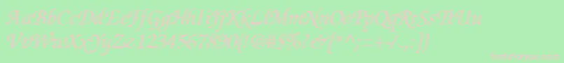SuggardbItalic Font – Pink Fonts on Green Background
