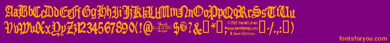 Benighted Font – Orange Fonts on Purple Background