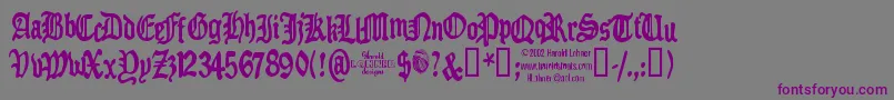 Benighted Font – Purple Fonts on Gray Background