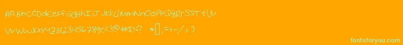 LettersFromHome Font – Green Fonts on Orange Background