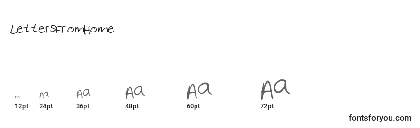 LettersFromHome Font Sizes