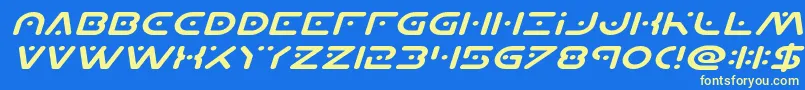 Planetxcompactexpandital Font – Yellow Fonts on Blue Background