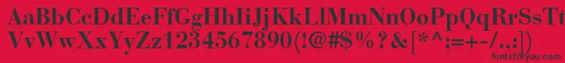 フォントBodoniRecutSsiBold – 赤い背景に黒い文字