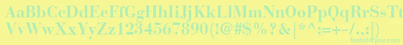 BodoniRecutSsiBold Font – Green Fonts on Yellow Background