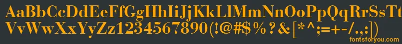 フォントBodoniRecutSsiBold – 黒い背景にオレンジの文字