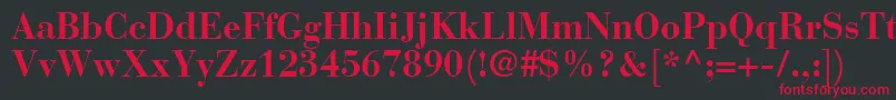BodoniRecutSsiBold Font – Red Fonts on Black Background