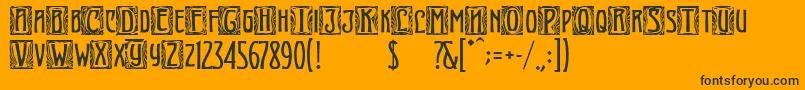 ArtNouveauInitial Font – Black Fonts on Orange Background