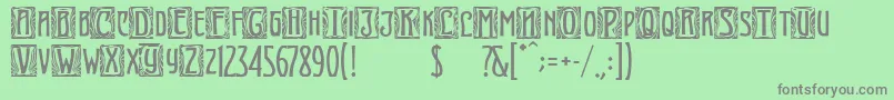 ArtNouveauInitial Font – Gray Fonts on Green Background