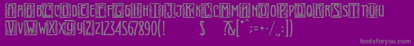 ArtNouveauInitial Font – Gray Fonts on Purple Background