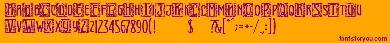ArtNouveauInitial Font – Purple Fonts on Orange Background