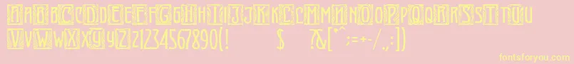 ArtNouveauInitial Font – Yellow Fonts on Pink Background