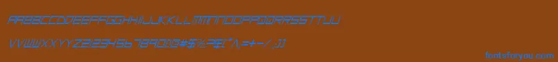 LowGunScreenCondensedItalic Font – Blue Fonts on Brown Background