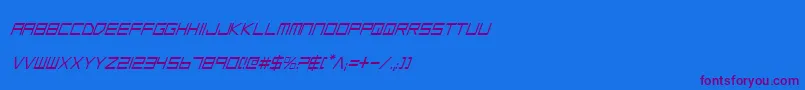 LowGunScreenCondensedItalic Font – Purple Fonts on Blue Background