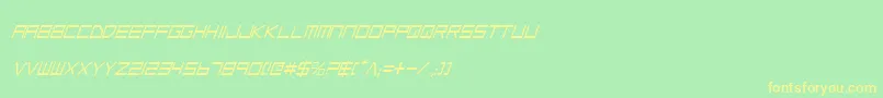 LowGunScreenCondensedItalic Font – Yellow Fonts on Green Background