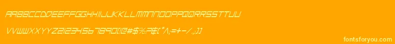 LowGunScreenCondensedItalic Font – Yellow Fonts on Orange Background
