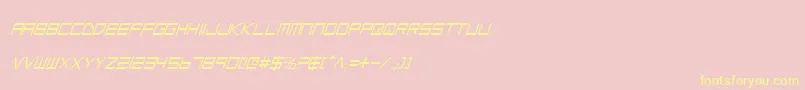 LowGunScreenCondensedItalic Font – Yellow Fonts on Pink Background