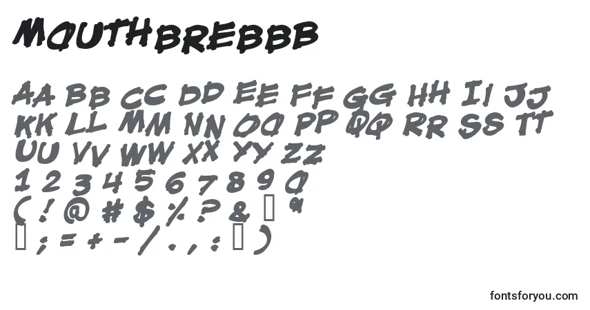 A fonte MouthbrebbB – alfabeto, números, caracteres especiais