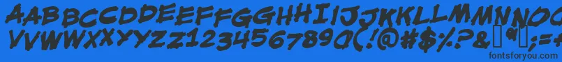 MouthbrebbB Font – Black Fonts on Blue Background