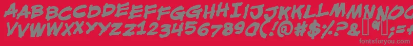 MouthbrebbB Font – Gray Fonts on Red Background