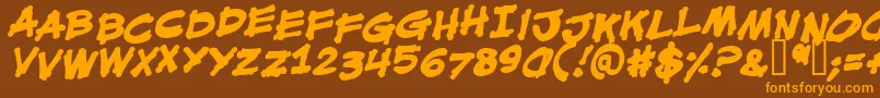 MouthbrebbB Font – Orange Fonts on Brown Background