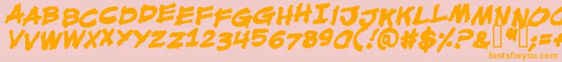 MouthbrebbB Font – Orange Fonts on Pink Background