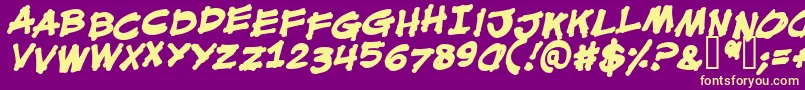 MouthbrebbB Font – Yellow Fonts on Purple Background