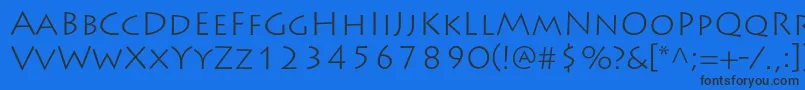 LithosproLight Font – Black Fonts on Blue Background