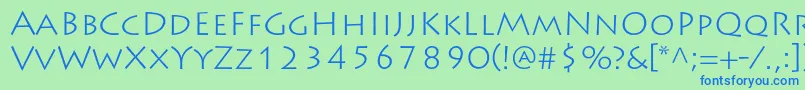LithosproLight-fontti – siniset fontit vihreällä taustalla