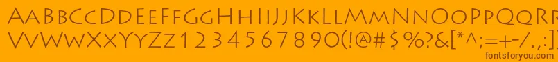 LithosproLight Font – Brown Fonts on Orange Background