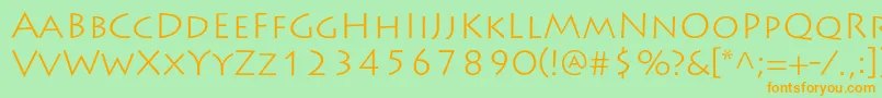 LithosproLight Font – Orange Fonts on Green Background