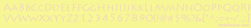 LithosproLight Font – Pink Fonts on Yellow Background