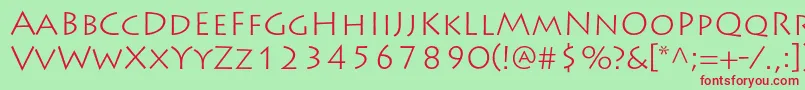 LithosproLight Font – Red Fonts on Green Background