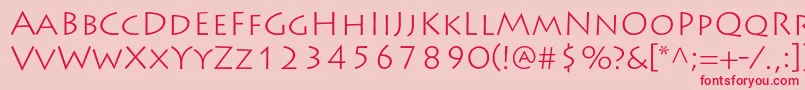 LithosproLight Font – Red Fonts on Pink Background