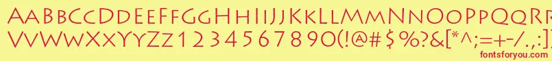 LithosproLight Font – Red Fonts on Yellow Background