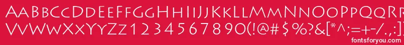 フォントLithosproLight – 赤い背景に白い文字